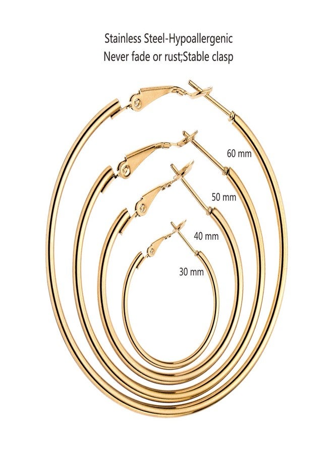 Cuicanstar 8 Pairs Stud Earrings Hoop Earrings Set for Women Girls, Gold Plated Silver Black Stainless Steel Hoops Women's Earrings Loop Earrings 3-6mm Studs Earrings Cubic Zirconia CZ Earrings - Image 5