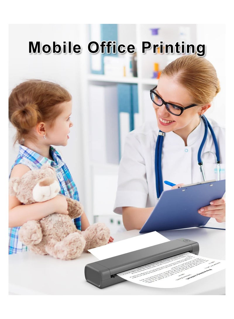 Portable Bluetooth Wireless M80F-A4 Thermal Mobile-Printer, Compact Inkless Printer for Travel, Support Phone  Laptop, Small Printers for Home Use Vehicles Office School Stencils (8.26x 11.69) - Image 4