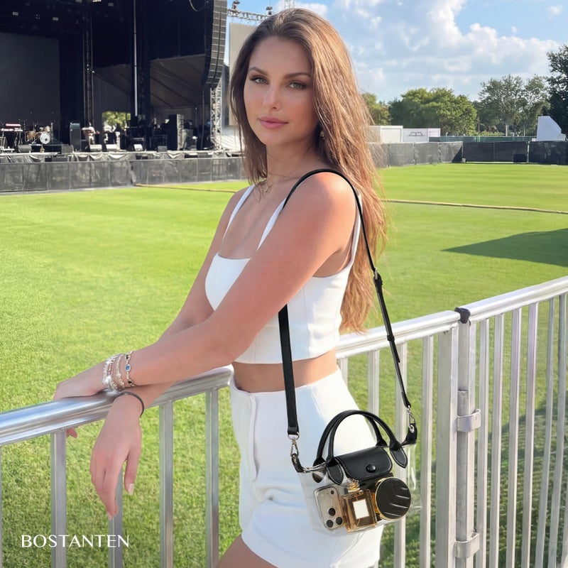BOSTANTEN Clear Bag for Stadium Approved Small Crossbody Purse Handbags for Concerts Sports Events Black - Image 2