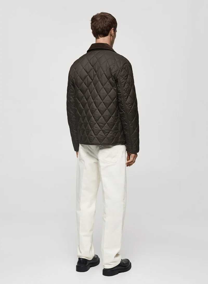 Mango Man Gabriel Quilted Pocket Detailed Jacket
