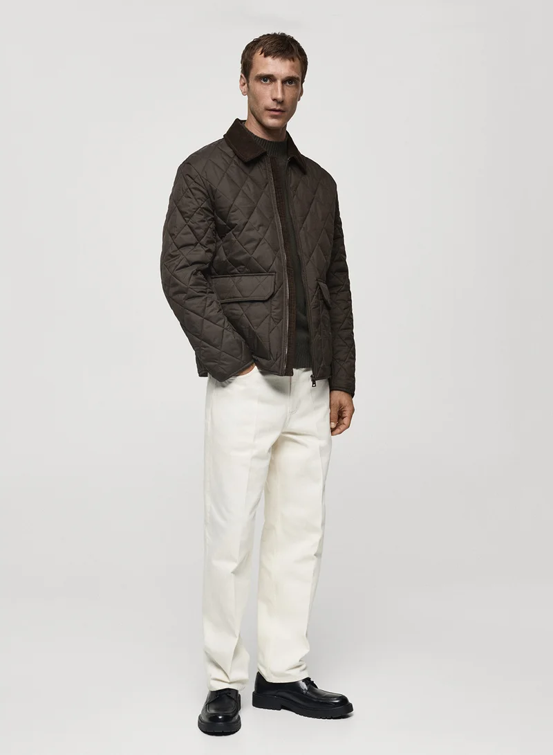 Mango Man Gabriel Quilted Pocket Detailed Jacket