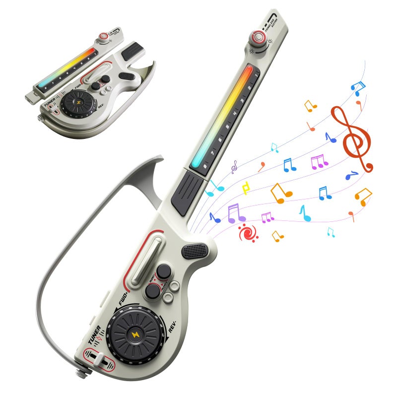 RedCrab Kids Electric Guitar Play SetKid Guitars with DJ Turntable Bluetooth Lights 4 Tones3 Styles Guitar for Kids Ages 35 59 912 as Birthday Christmas and Childrens Day Gift GrayGreen - Image 3
