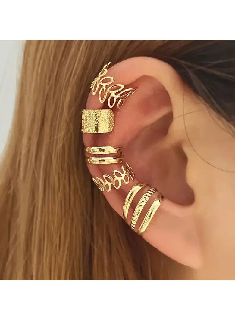 Goolsky 5pcs/set Timeless Chic Ear Cuff Jewelry Set - Elegant Iron Designs for Women, Perfect for Daily, Party, Holiday Wear, Fashion Trendy Accessories - Image 1