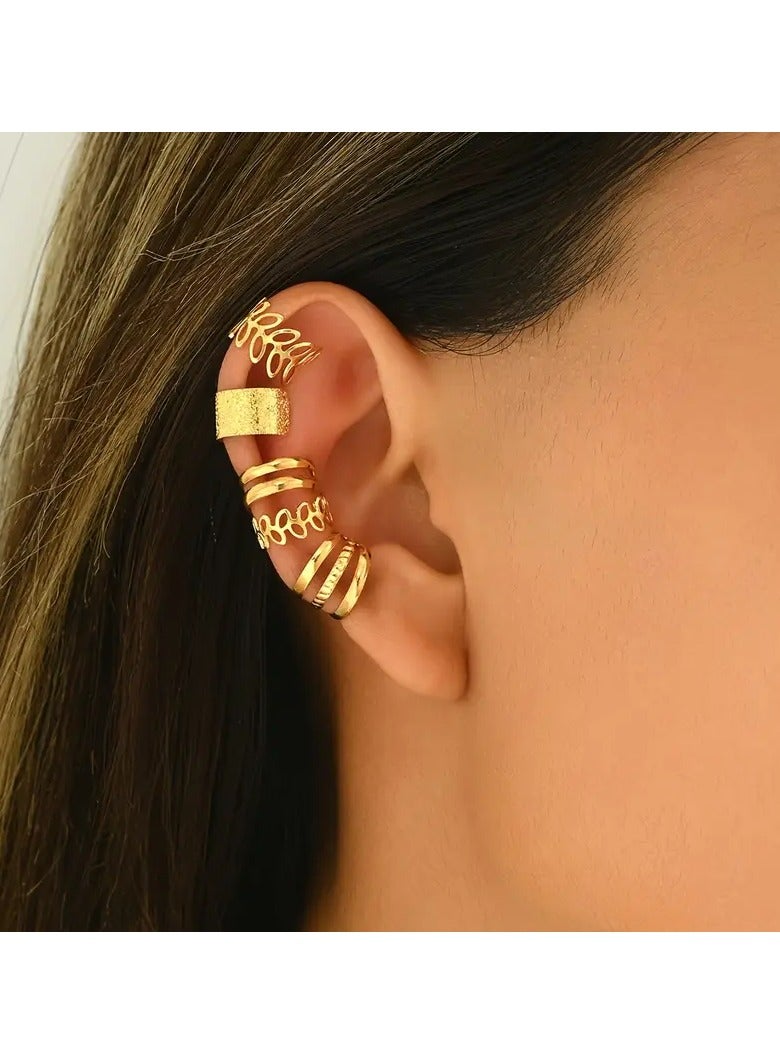Goolsky 5pcs/set Timeless Chic Ear Cuff Jewelry Set - Elegant Iron Designs for Women, Perfect for Daily, Party, Holiday Wear, Fashion Trendy Accessories - Image 5