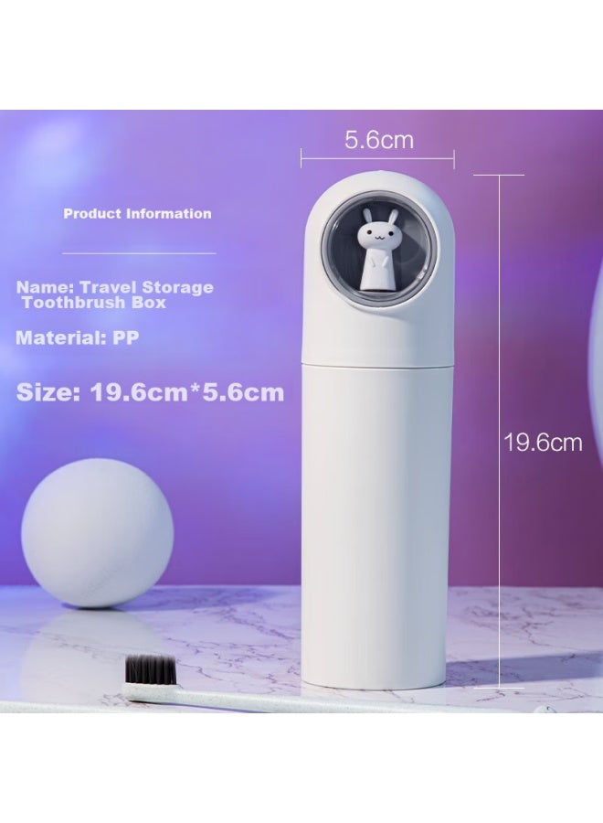 JAJALIN Jajalin Travel Toothbrush Cup Set For Children, Portable Toiletry Cup For Travel, Simple White - Image 3