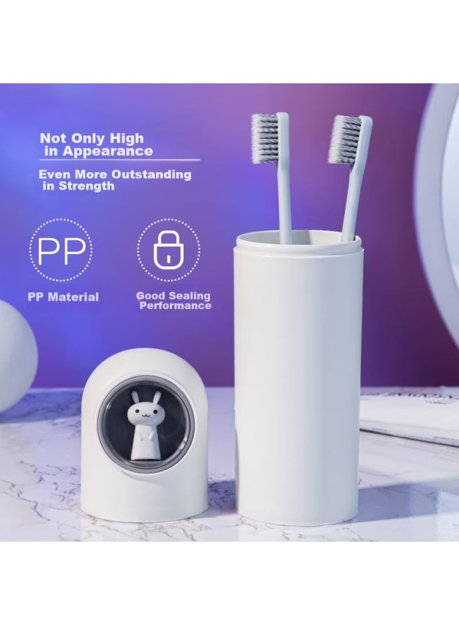 JAJALIN Jajalin Travel Toothbrush Cup Set For Children, Portable Toiletry Cup For Travel, Simple White - Image 5