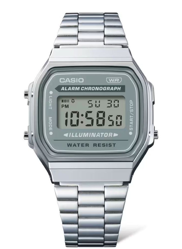 CASIO ساعة رقمية للجنسين بسوار من الفولاذ المقاوم للصدأ من سلسلة Vintage Series A-168WA-3AYDF - Image 2