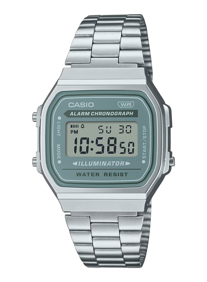 CASIO ساعة رقمية للجنسين بسوار من الفولاذ المقاوم للصدأ من سلسلة Vintage Series A-168WA-3AYDF - Image 1