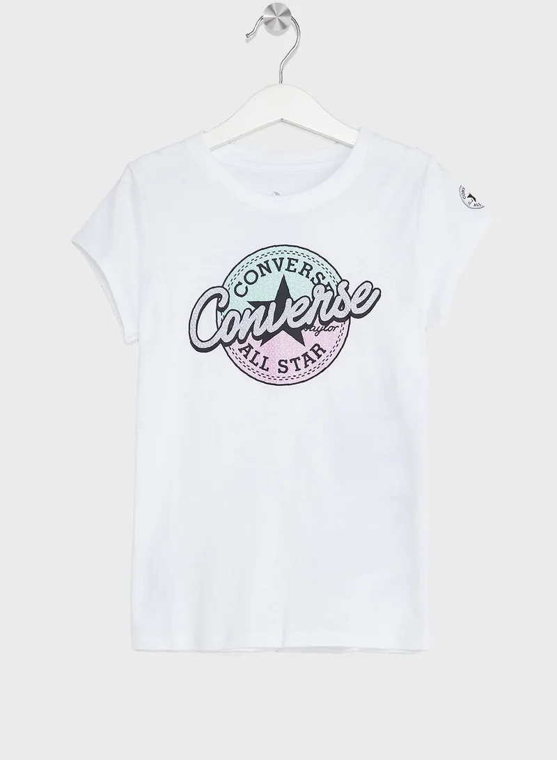 CONVERSE Kids Rhinestone Script T-Shirt
