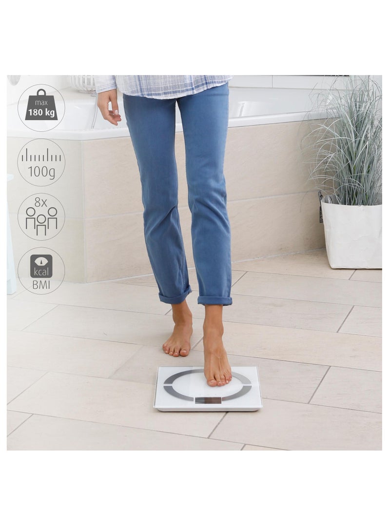 Medisana BS 444 Bluetooth Digital Body Fat Scale - 180 kg / 396lb - Bathroom Weighing Scale for Body Weight, BMI, Body Fat, Muscle Mass, BMR, Body Composition Analyzer with Smartphone App - 40444 - Image 5