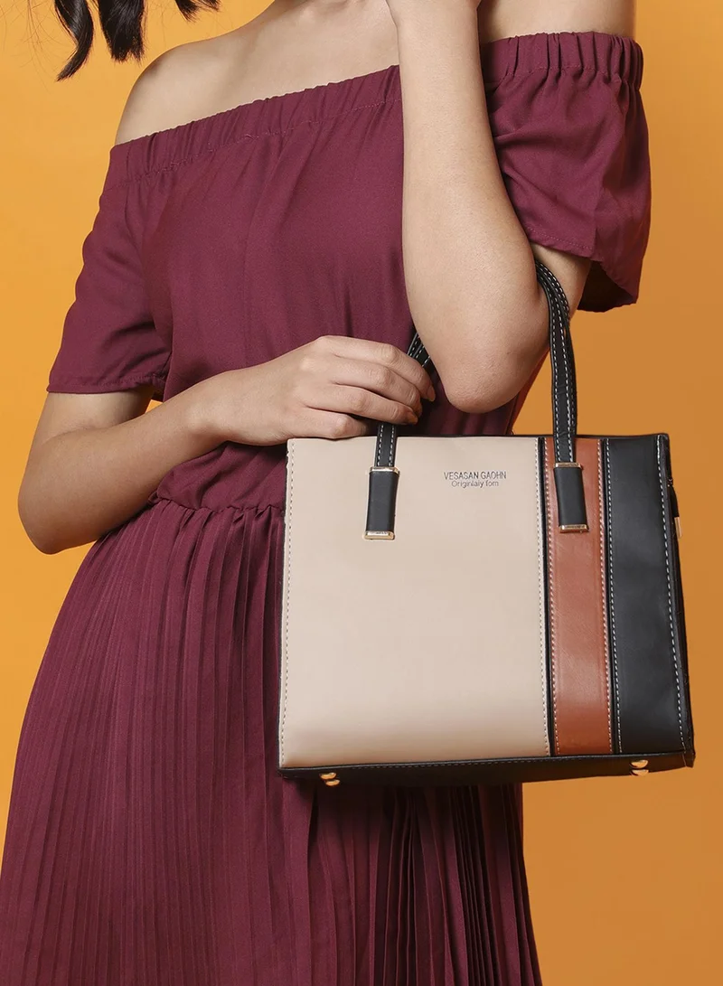 Haute Sauce  Big Tri Colour Tote Bag for Women | Best Price UAE