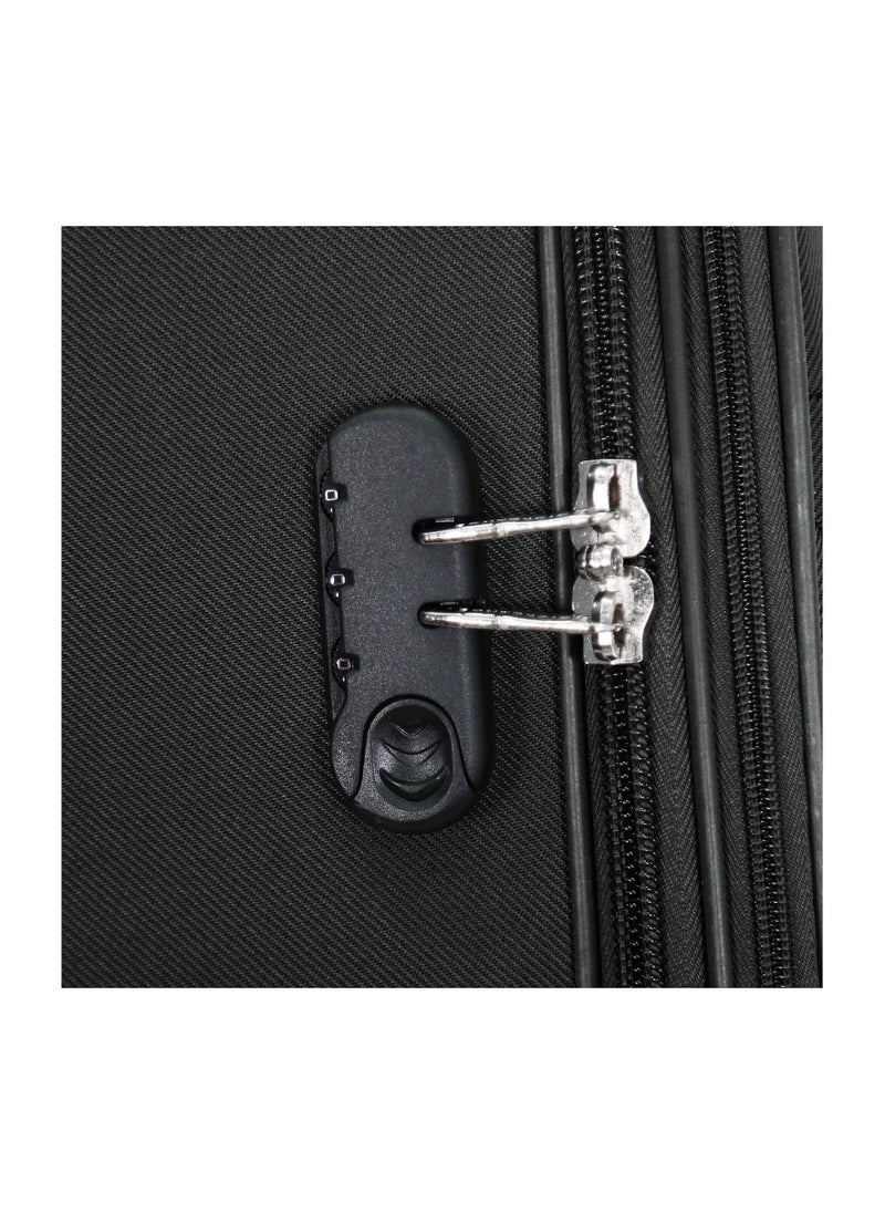 GIORDANO Giordano Trolley Bags 3 PCS Set Softside Spinners,Black  - Image 4