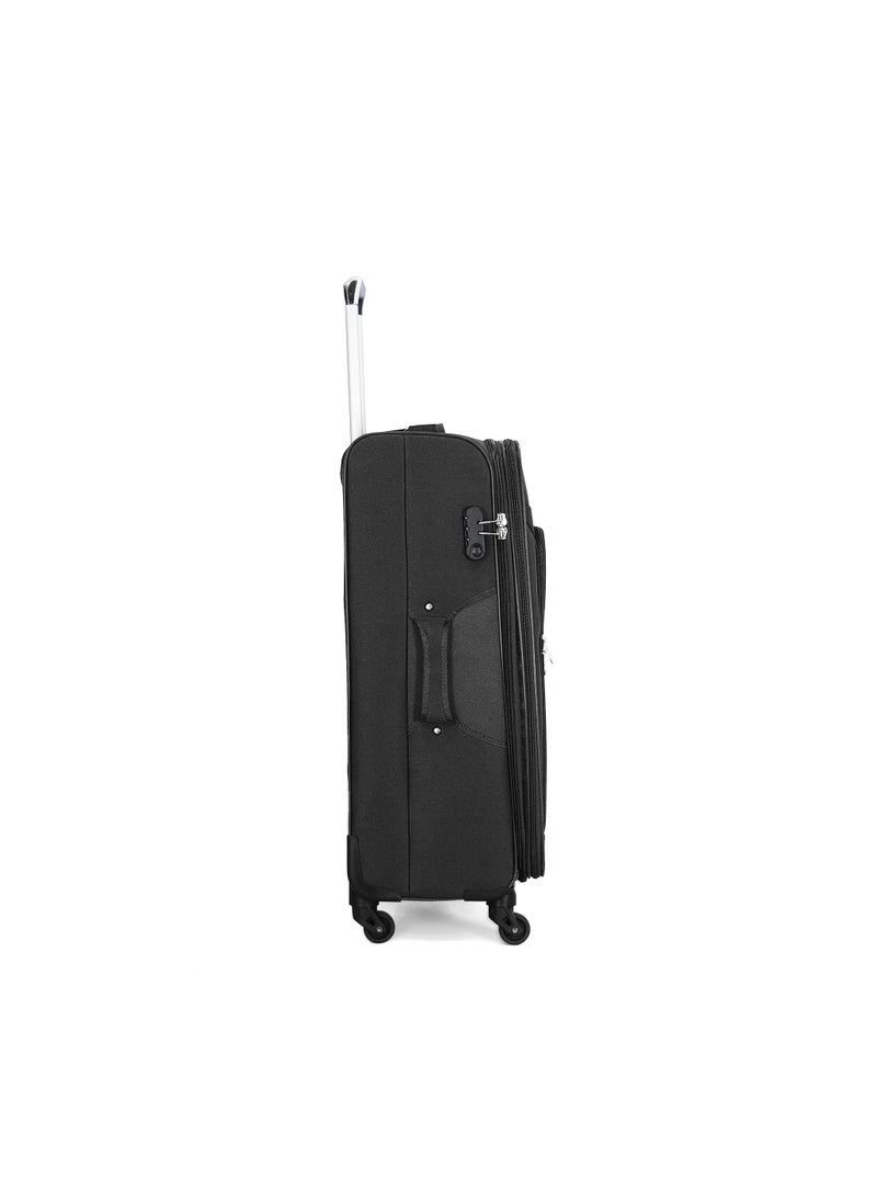 GIORDANO Giordano Trolley Bags 3 PCS Set Softside Spinners,Black  - Image 3