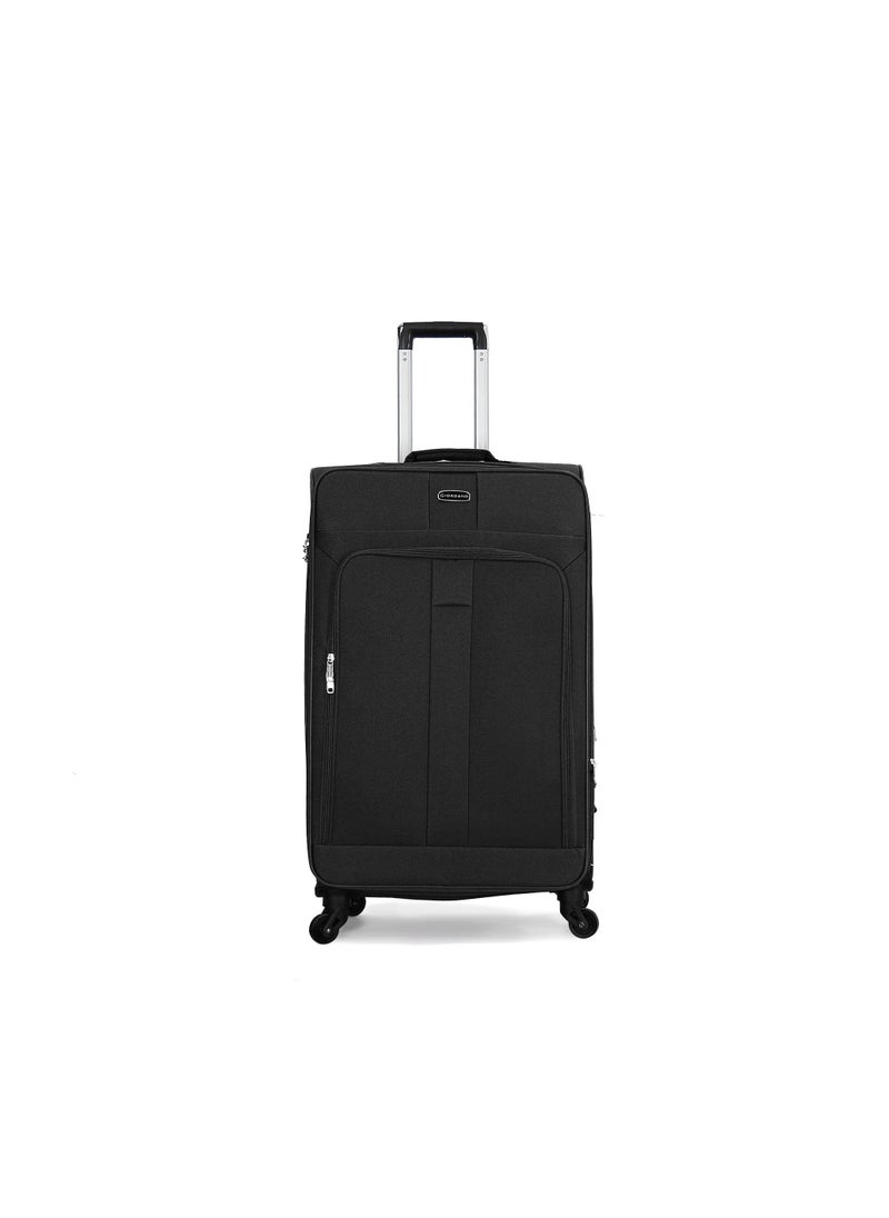 GIORDANO Giordano Trolley Bags 3 PCS Set Softside Spinners,Black  - Image 2
