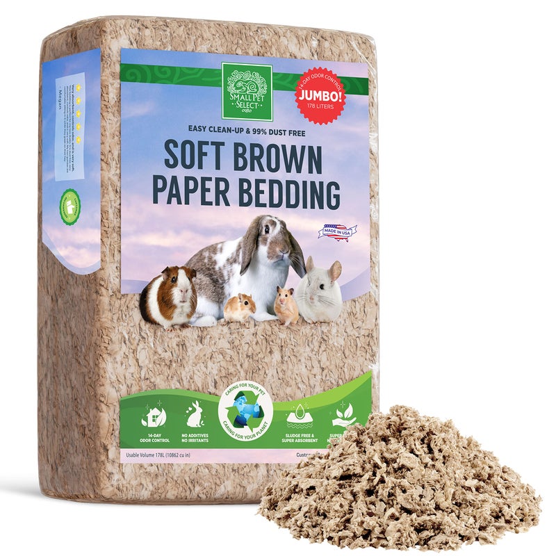 Small Pet Select Premium Small Animal Bedding, Natural Soft Paper Bedding for Small Indoor and Outdoor Pets, Made in USA, Jumbo Size 178 L Pack - Image 1