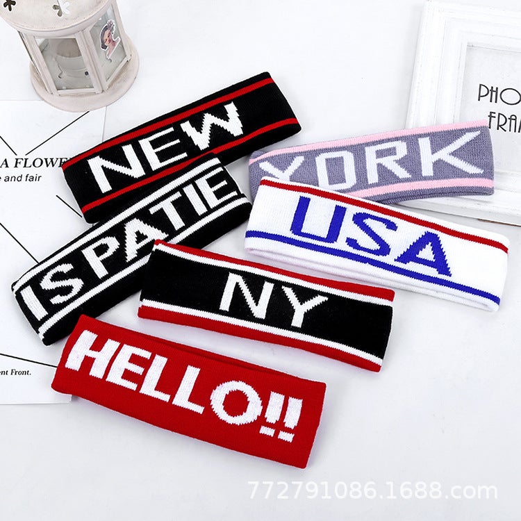 Children'S Sports Hair Band Hip-Hop Hip-Hop Dance Sweat-Absorbent Boys And Girls Hair Band Wash Face Headscarf Yoga Knitted Headband - Image 5