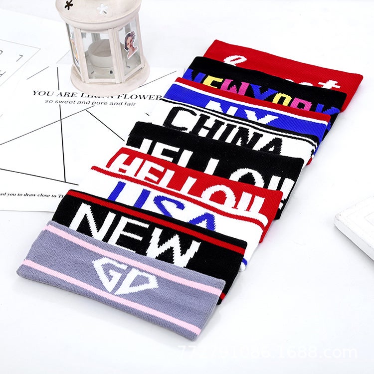 Children'S Sports Hair Band Hip-Hop Hip-Hop Dance Sweat-Absorbent Boys And Girls Hair Band Wash Face Headscarf Yoga Knitted Headband - Image 4