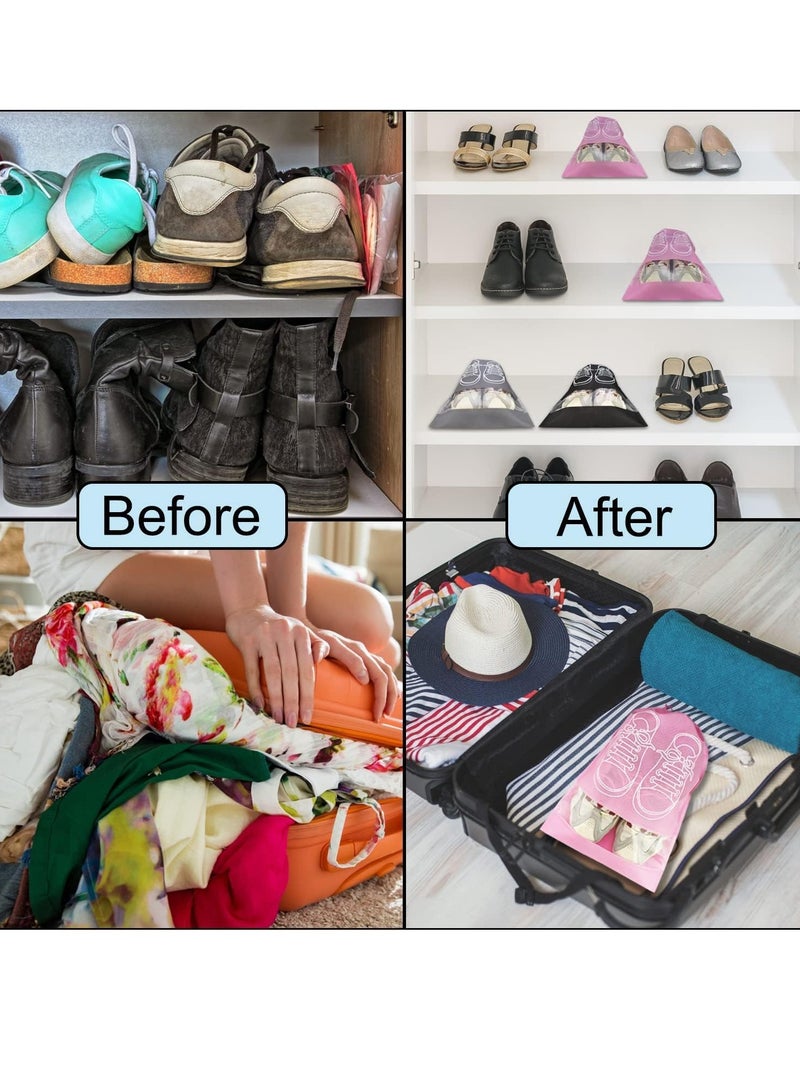 فلوشرينيك 10 قطع حقائب أحذية للسفر، حقائب تنظيم أحذية شفافة مع حبل، حقائب تخزين أحذية برباط محمولة حقائب تخزين أحذية للرجال والنساء، منظم أحذية كبير، حقائب تخزين أحذية كبيرة، حقائب برباط شفاف - Image 4