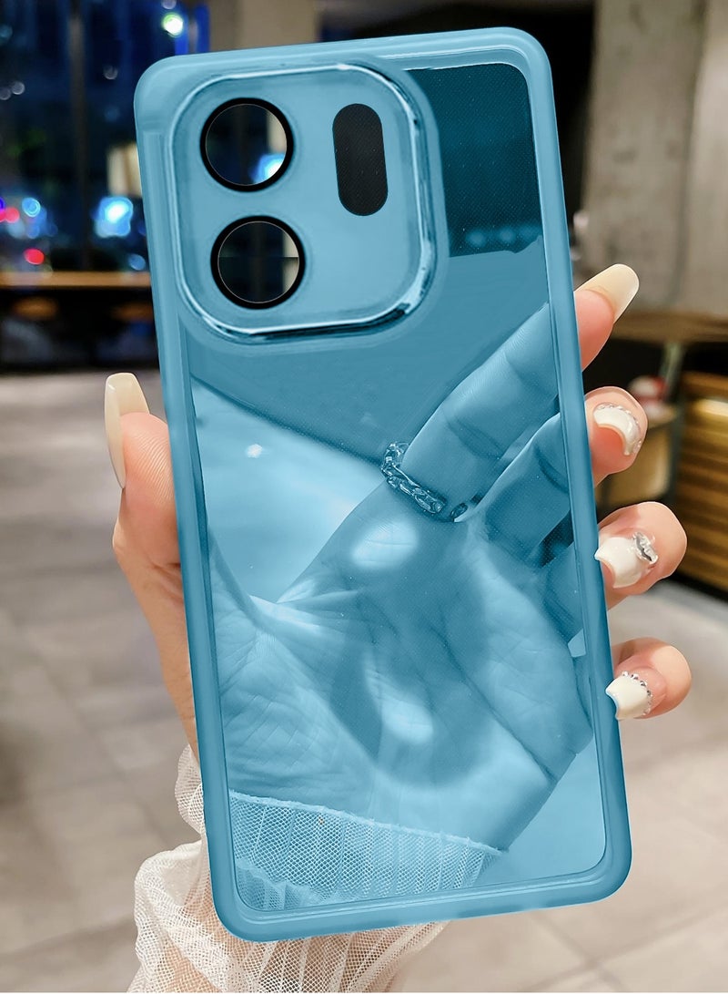 Wtech Oppo Reno14 F 5G 2025 Soft Transparent TPU Camera Lens Protection Silicone Ultra Thin Phone Stylish Electroplated Camera Border Back Case Cover - Blue - Image 2