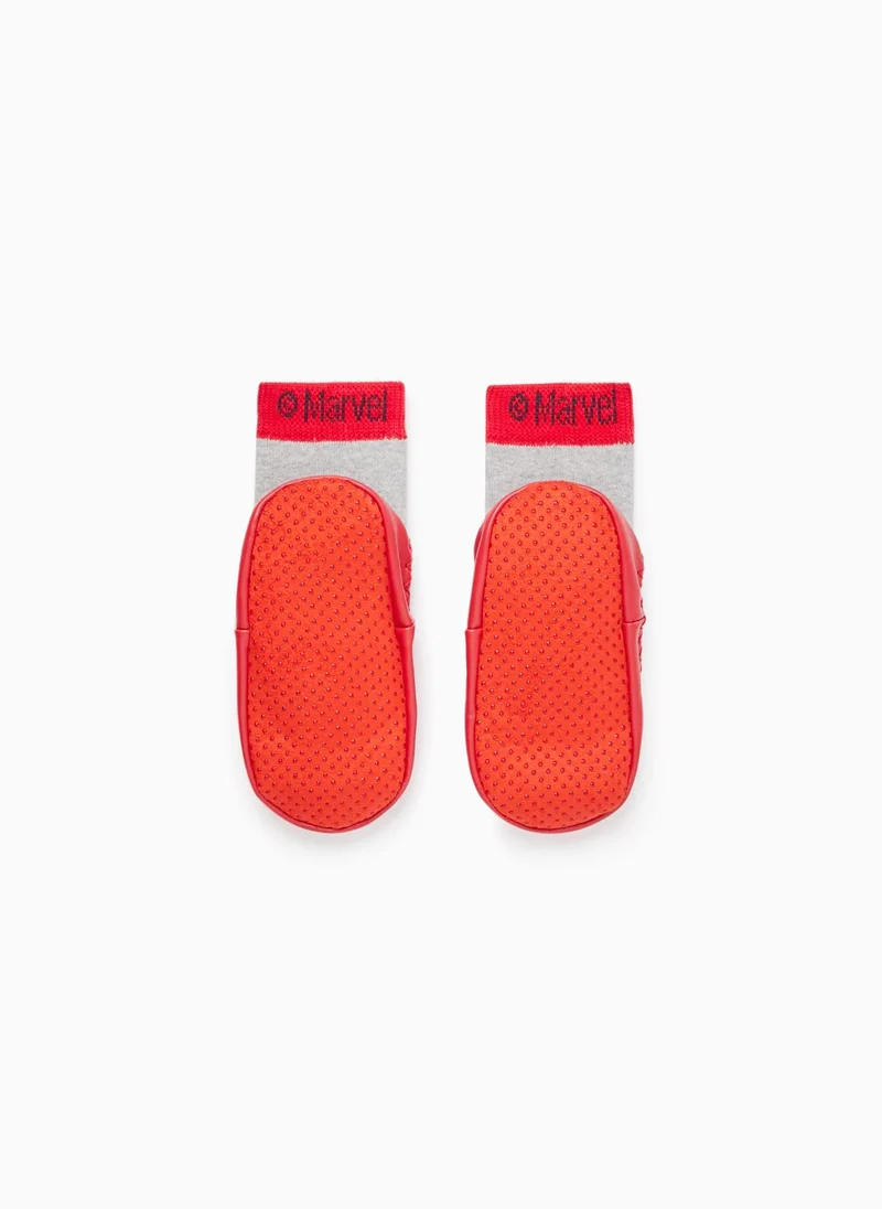 Zippy Slipper-Socks for Babies and Boys 'Spider-Man', Grey/red