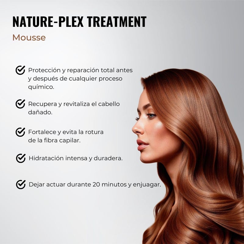 abril et nature - Nature Plex, STOP Breakage - Professional Foam for Damaged or Chemically Treated Hair - Repairing Mousse - Before and After Technical Treatments - 100 ml - Image 3