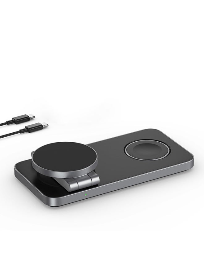 3-in-1 15W Wireless Charger Station – Fast Charging Pad for iPhone 17 16 15 14 Pro Max, Apple Watch Ultra/Series, AirPods | Compatible with Samsung Galaxy | Portable Foldable Desk Charging Dock - Image 3
