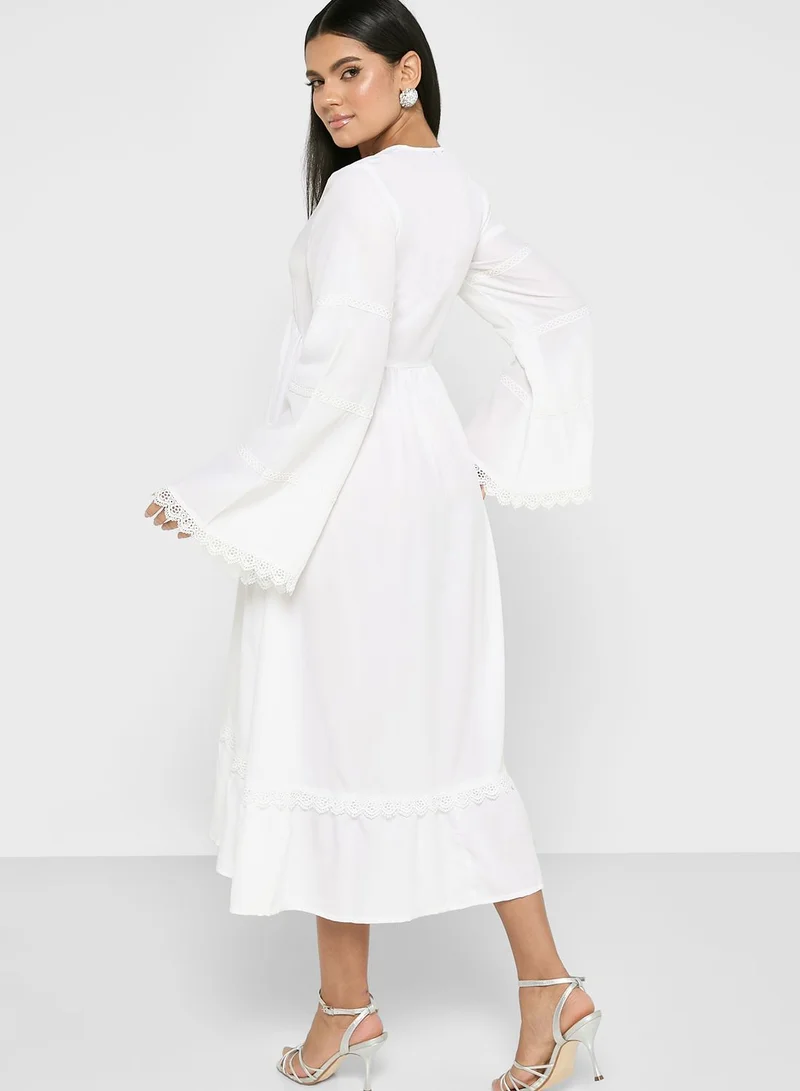 ELLA Flute Sleeve Detail Dress