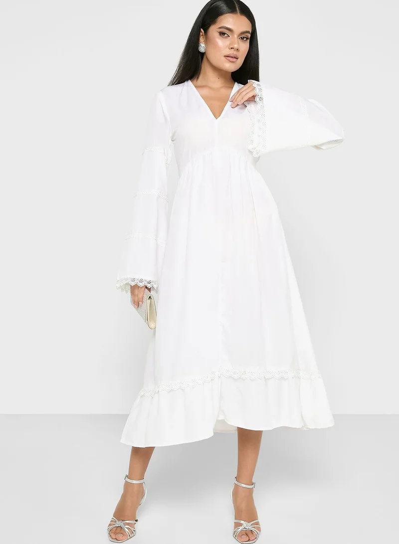 ELLA Flute Sleeve Detail Dress