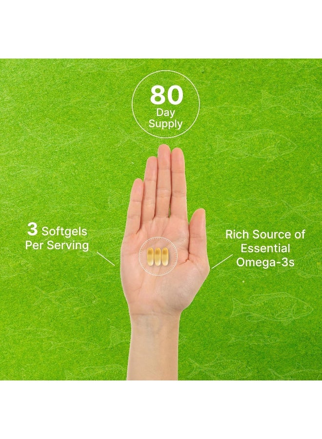 DEAL SUPPLEMENT Omega 3 Fish Oil Supplements, 3,000Mg Per Serving, 240 Softgels – Epa 1,200Mg + Dha 900Mg – Burpless Pills, Lemon Flavored, Wild Caught – Brain & Heart Support – Mercury Free, Non-Gmo - Image 5