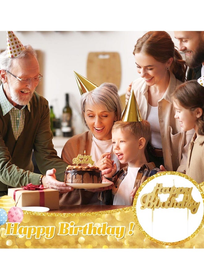 Happy Birthday Candles Letter Cake Topper with 10 Pcs 3 Inch Short Thin Spiral Candles for Cake Topper Birthday Decoration Party Supplies - Image 3