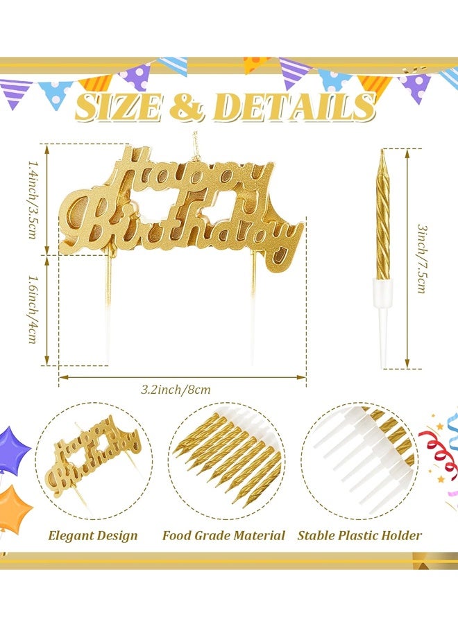 Happy Birthday Candles Letter Cake Topper with 10 Pcs 3 Inch Short Thin Spiral Candles for Cake Topper Birthday Decoration Party Supplies - Image 2