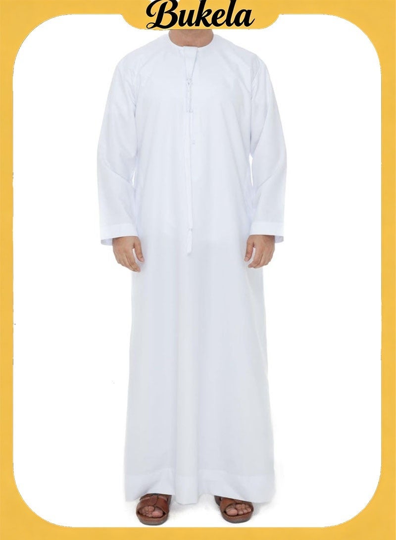 Bukela Thobe For Mens Emarati Thobe Kandora Traditional Dishdasha Hand Stitched Premium Fabric ihram for men - Image 1
