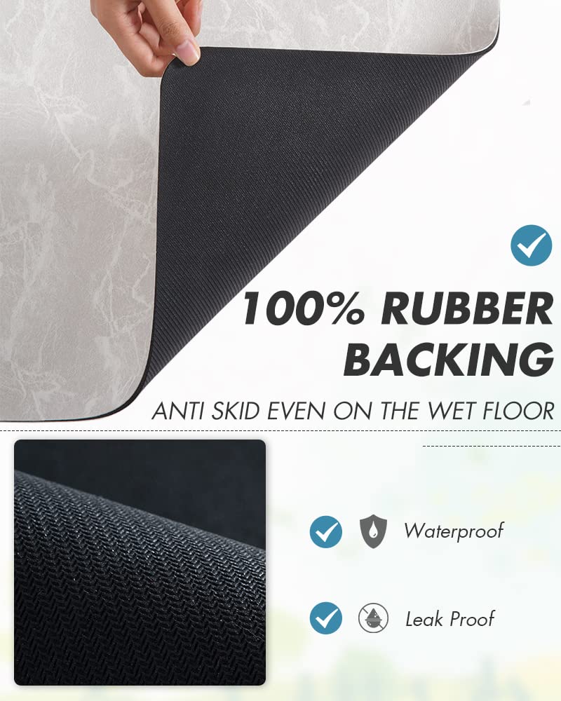 AMOAMI Coffee Mat Hide Stain Rubber Backed Absorbent Dish Drying Mat for Kitchen Counter - Fits Under Coffee Maker or Machine - Image 5