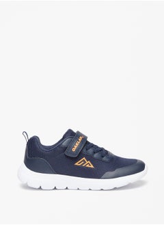 Logo Print Sports Shoes with Hook and Loop Closure