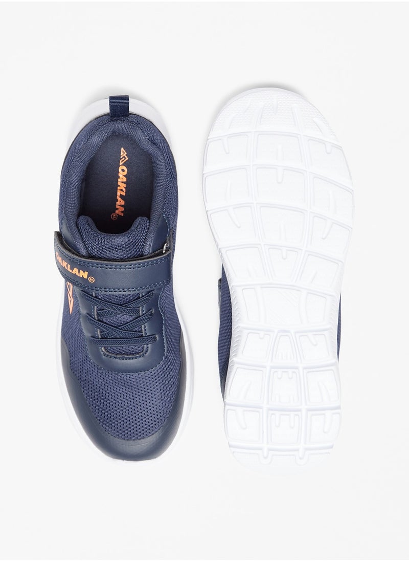Oaklan by Shoexpress - Logo Print Sports Shoes with Hook and Loop Closure - Image 1