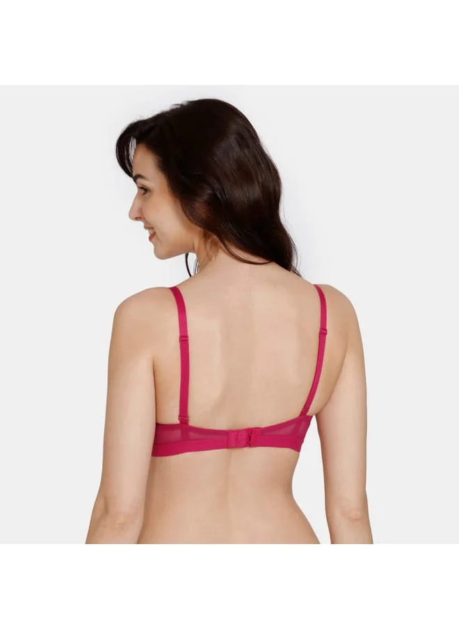 zivame Zivame Lace Detail Balconette Bra with Hook and Eye Closure