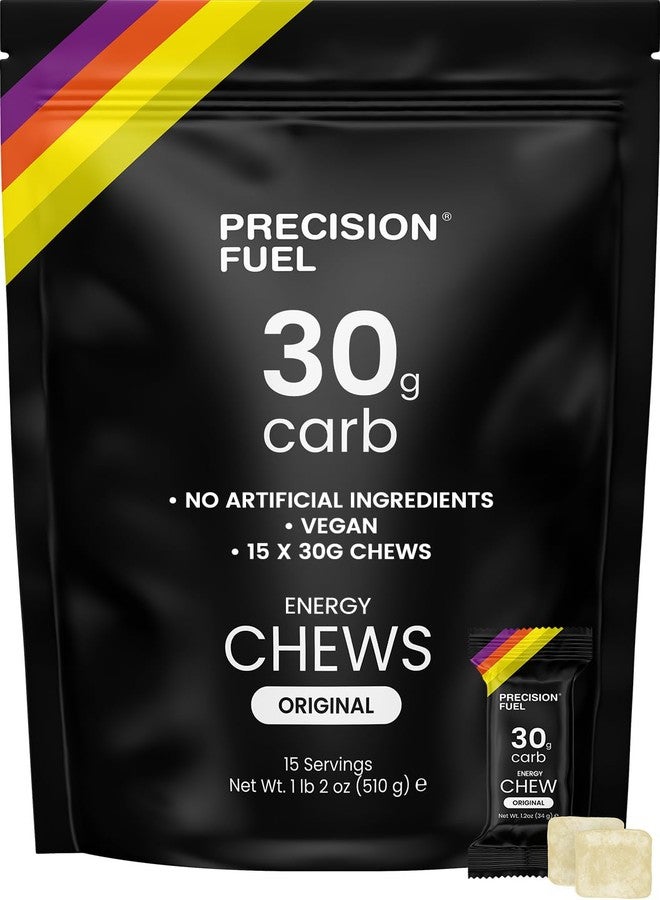 Precision Hydration Precision Fuel PF30 Chew Energy Chews - Carbohydrate Fuel for Endurance, Lightweight & Portable, 30g Carbs - Ideal for Long Runs, Rides & Workouts -Original Flavour (15 Chews) - Image 1