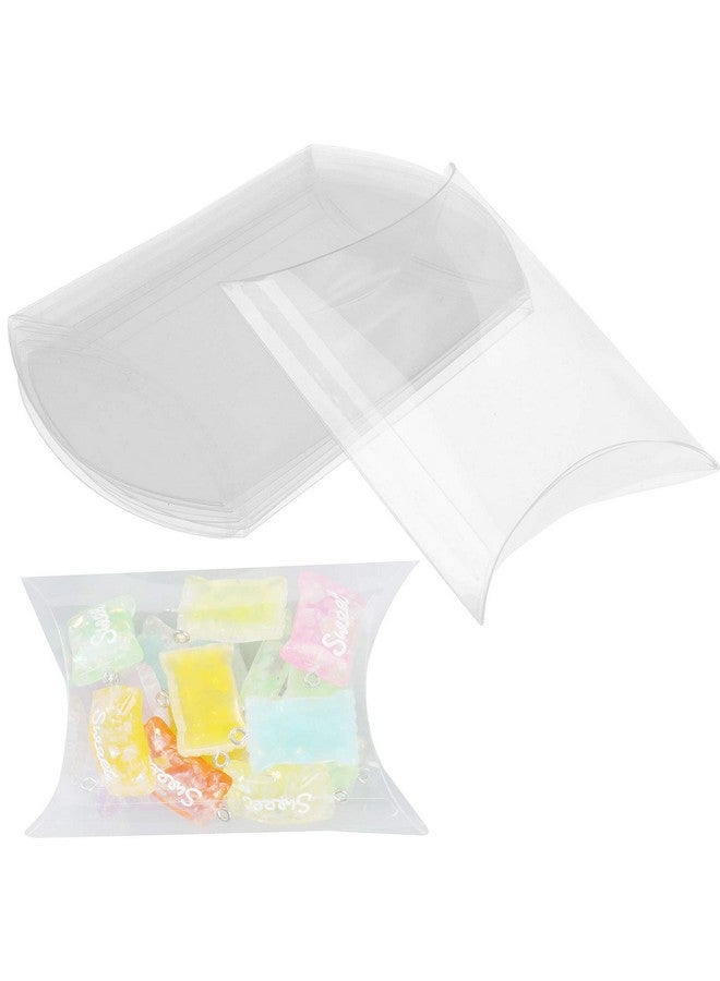 LOCOLO 70 Pcs 3.54 X 2.75 X 0.98 Inch Clear Plastic Pillow Gift Boxes Candy Treat Gift Box Transparent Party Favor Boxes Sweet Bags For Wedding Bridal Shower Baby Shower Birthday Party Supplies - Image 1