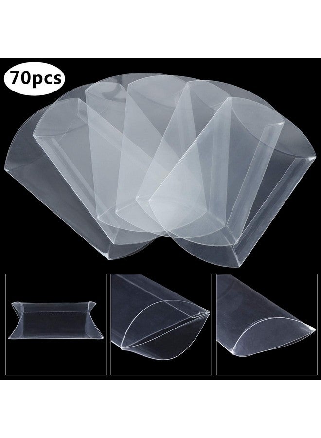 LOCOLO 70 Pcs 3.54 X 2.75 X 0.98 Inch Clear Plastic Pillow Gift Boxes Candy Treat Gift Box Transparent Party Favor Boxes Sweet Bags For Wedding Bridal Shower Baby Shower Birthday Party Supplies - Image 2