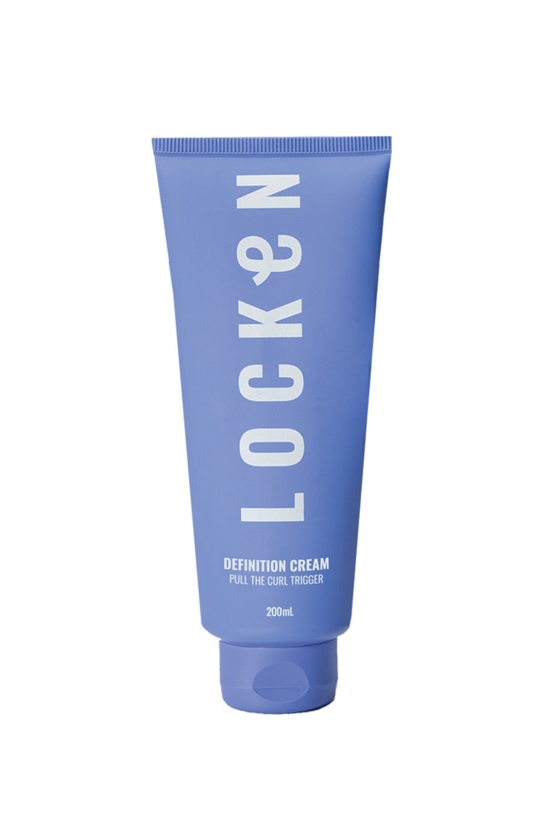 LOCKEN LEAVE-IN DEFINITION CREAM – Defines, De-Frizzes & Styles Curly Hair – With Shea Butter, Argan Oil & Provitamin B5 – For Smooth, Long-Lasting Curls (200ml) - Image 1