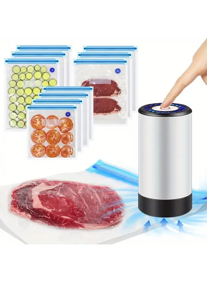 Portable Wireless Vacuum Sealer USB Charging 10 Bags Included Compact Food Storage - Image 1
