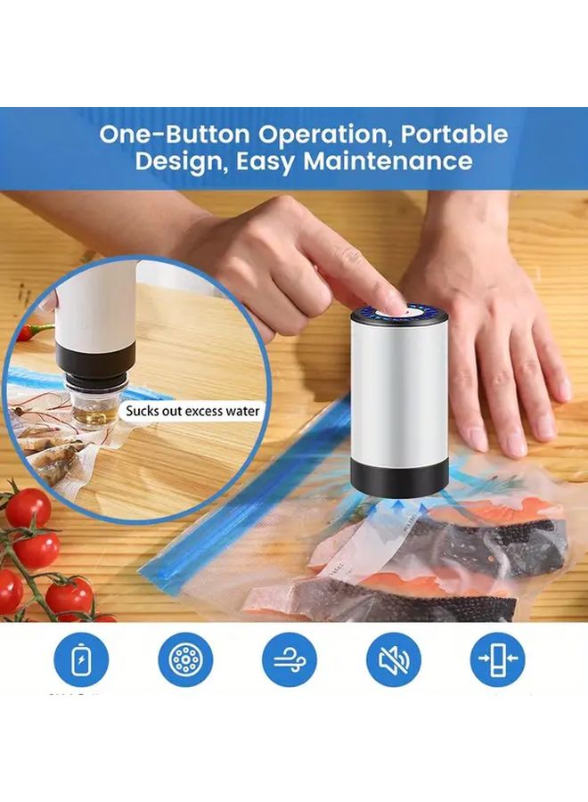 Portable Wireless Vacuum Sealer USB Charging 10 Bags Included Compact Food Storage - Image 4