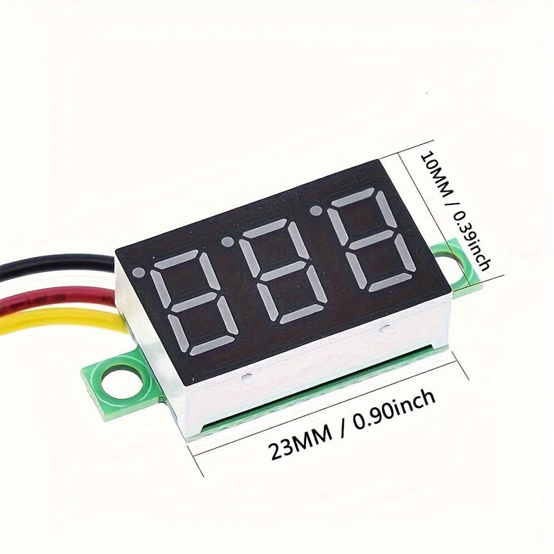 Mini Digital Voltmeter DC 0 28 Inch Three Line Display 0 100V LED Tester With Reverse Polarity Protection Accurate Pressure Measurement Blue - Image 3