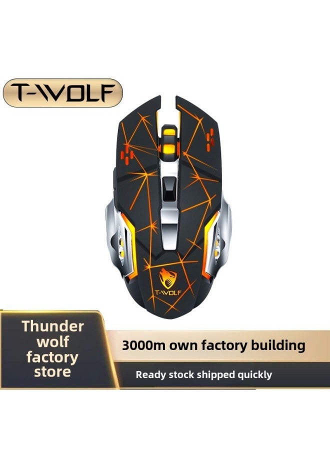 T-WOLF Explosions Q13 Rechargeable Wireless Mouse Office Game Laptop Creative Mouse Factory-Color:Q13b Piano White 2.4g+bluetooth Dual Mode Wireless Mouse - Image 2