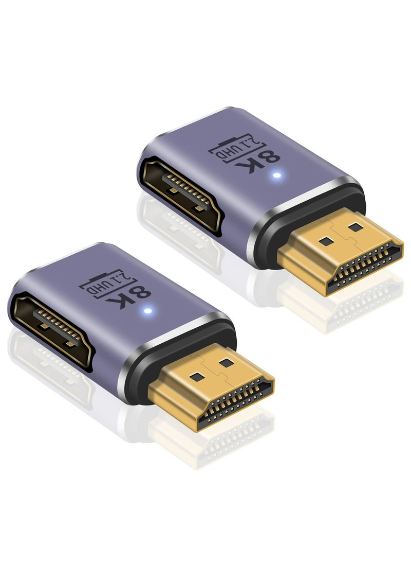 CMGTYYD 8K HDMI Extension Adapter, 48Gbps HDMI Male to Female Adapter, 90 Degree HDMI to HDMI Adapter UHD HDMI Extender Video and Audio Connector for HDTV, Switch, Xbox One, PS5, Laptop, 2pcs  - Image 1