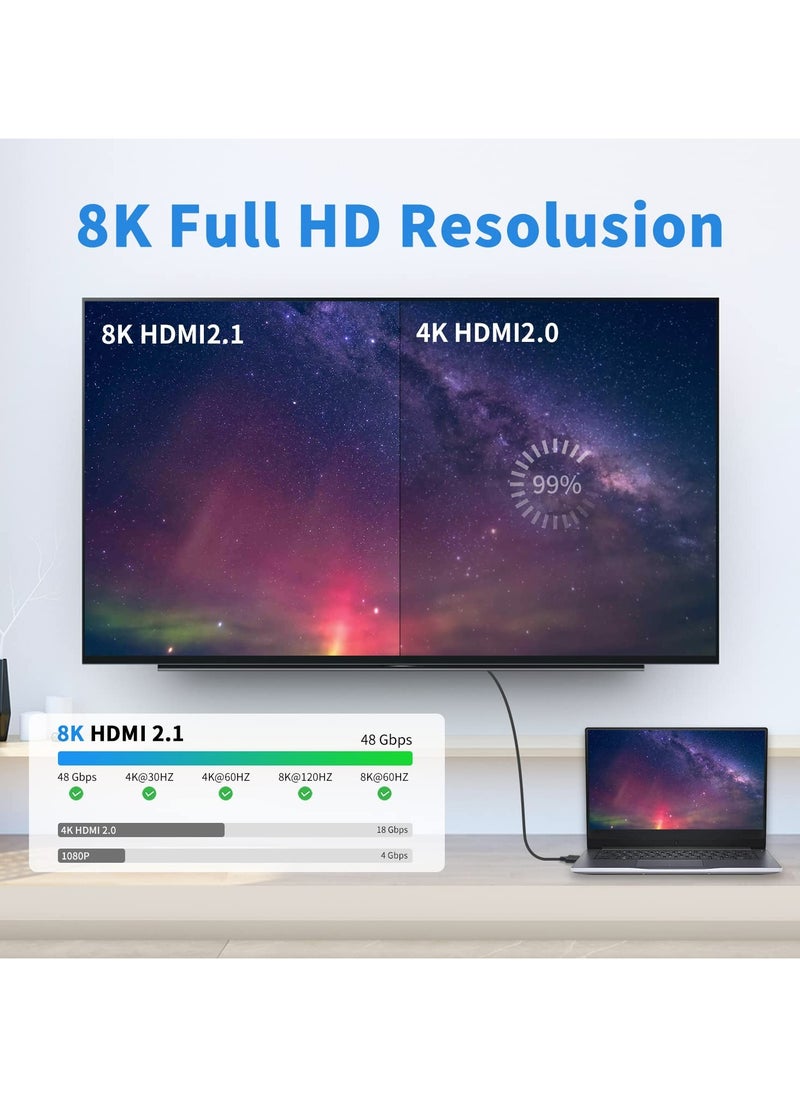 CMGTYYD 8K HDMI Extension Adapter, 48Gbps HDMI Male to Female Adapter, 90 Degree HDMI to HDMI Adapter UHD HDMI Extender Video and Audio Connector for HDTV, Switch, Xbox One, PS5, Laptop, 2pcs  - Image 2