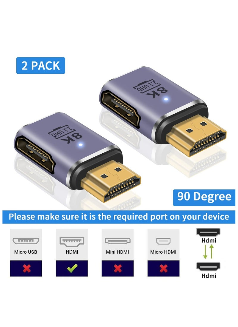 CMGTYYD 8K HDMI Extension Adapter, 48Gbps HDMI Male to Female Adapter, 90 Degree HDMI to HDMI Adapter UHD HDMI Extender Video and Audio Connector for HDTV, Switch, Xbox One, PS5, Laptop, 2pcs  - Image 3
