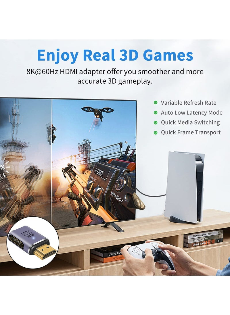 CMGTYYD 8K HDMI Extension Adapter, 48Gbps HDMI Male to Female Adapter, 90 Degree HDMI to HDMI Adapter UHD HDMI Extender Video and Audio Connector for HDTV, Switch, Xbox One, PS5, Laptop, 2pcs  - Image 5