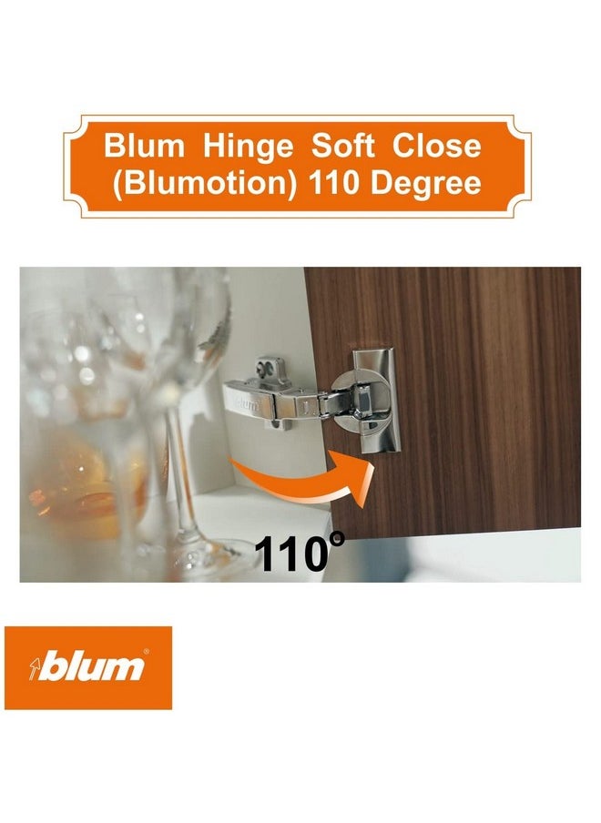 Blum Blum 110 Degree Cliptop 71B3550 Soft Close Hinges - Full Overlay Soft Close Frameless Application kit Includes Screws  - Image 2