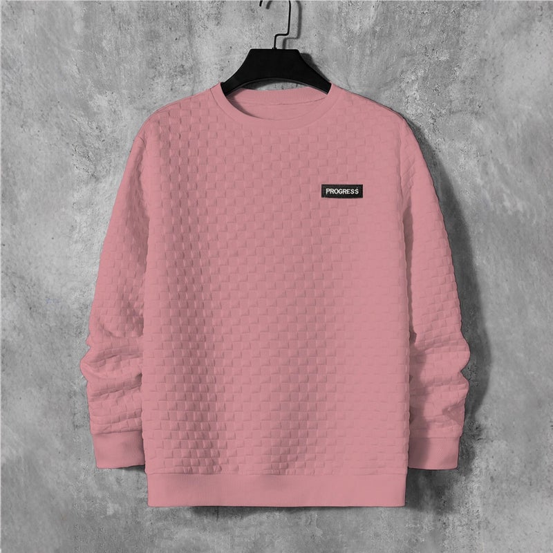 Men's Heavyweight Plaid Relaxed Pullover Round Neck Sweatshirt - Image 3